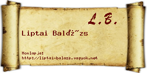 Liptai Balázs névjegykártya